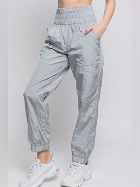 Free People Movement Light Gray High-Waist Elastic Jogger Pants Size XS